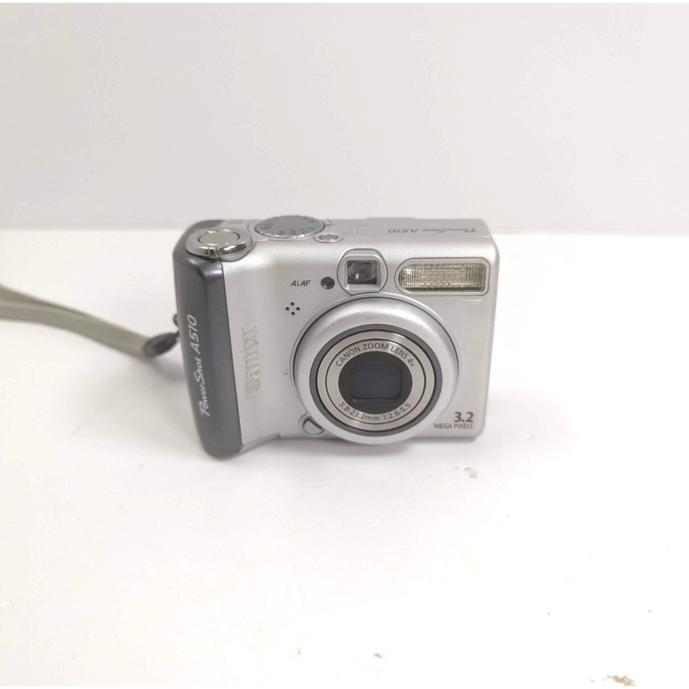 Canon PowerShot A510 3.2MP Digital Camera Silver 4x Zoom - Tested & Works